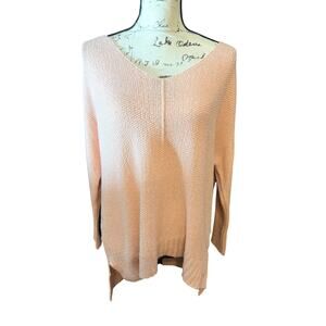 La Miel Blush Pink Knit Sweater V-Neck 3/4 Sleeve Size S